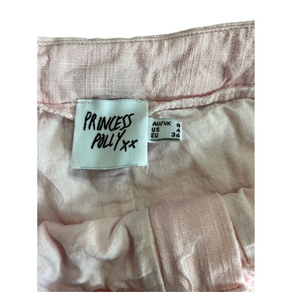 Women’s Princess Polly Pastel Pink  Linen Blend  Shorts Size US 4 - Picture 7 of 9